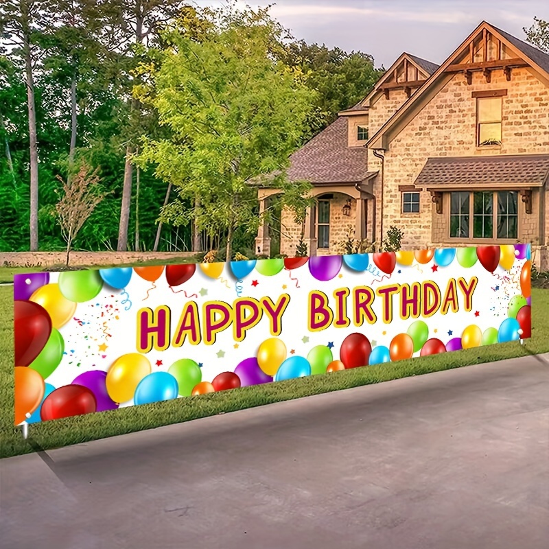 Car Accessories Banner - Birthday Banner Happy Birthday Sign Balloon