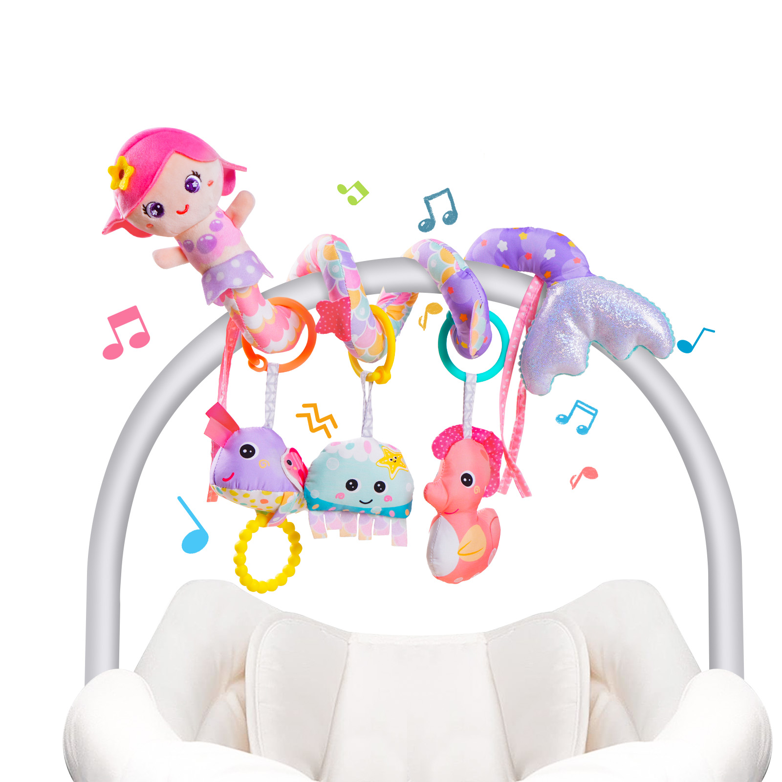 Car Accessories For Baby - Spiral Car Seat Baby Toys 0-6