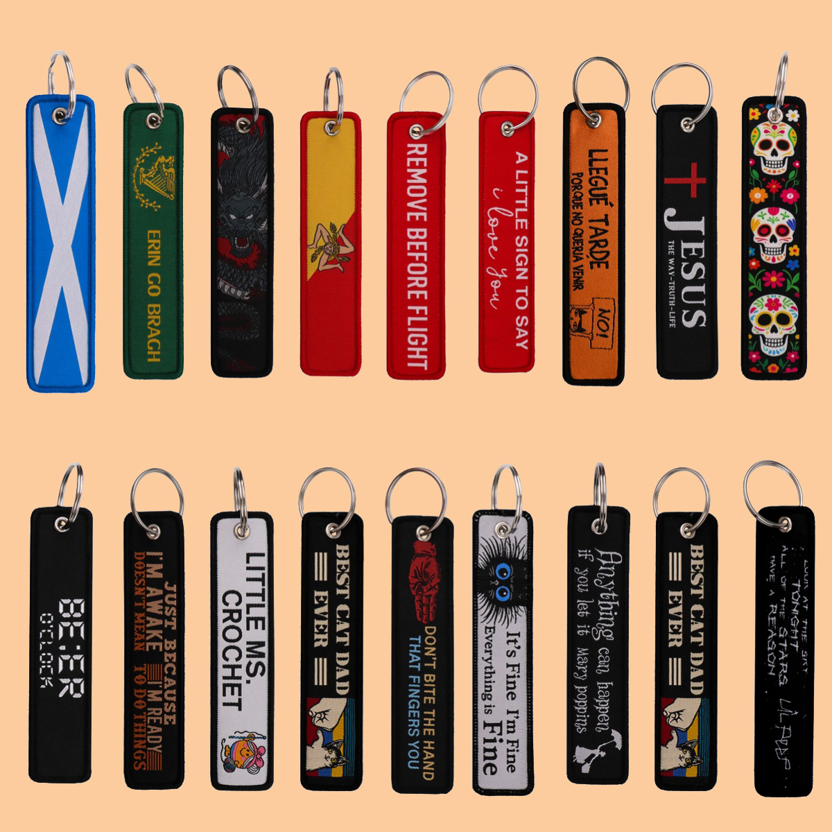 Car Accessories Quotation - 1PCS Aviation Embroidery Key Tags Motorcycles
