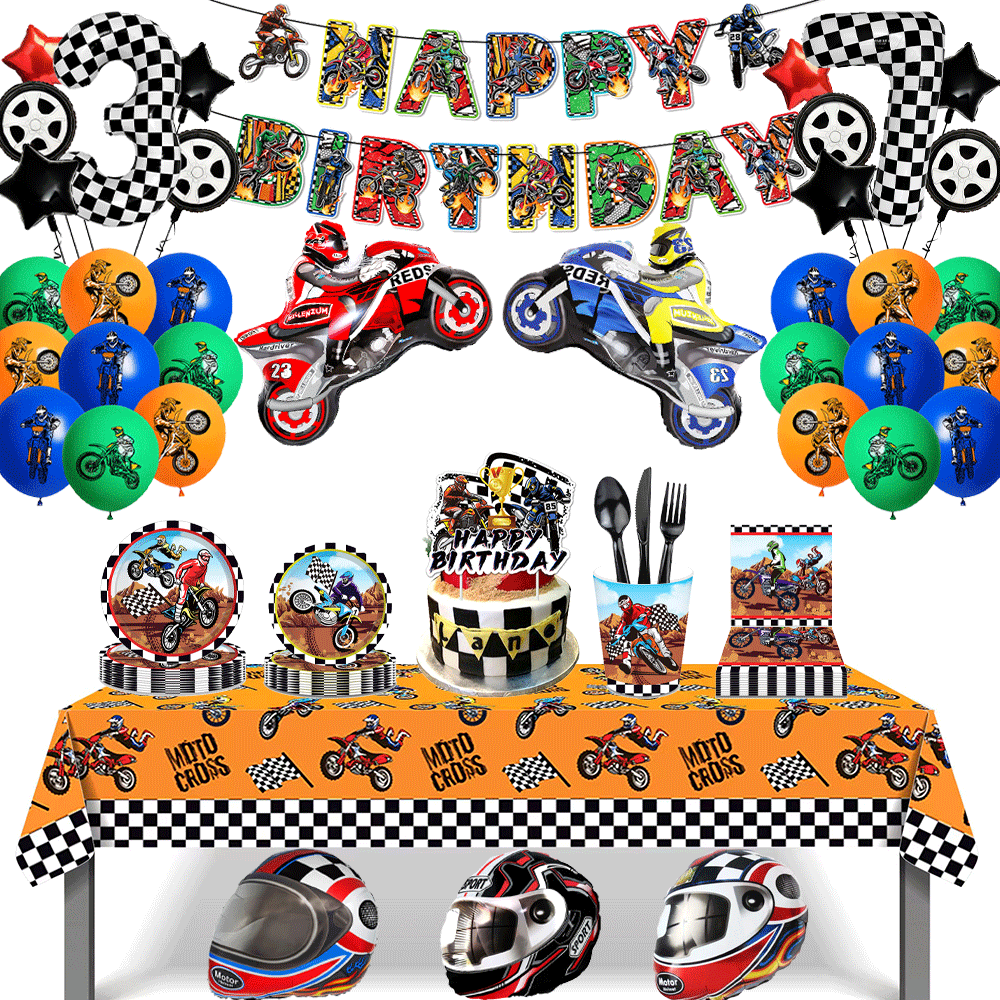 Motorcycle Theme Happy Birthda - огляд і ціна Car Accessories Banner