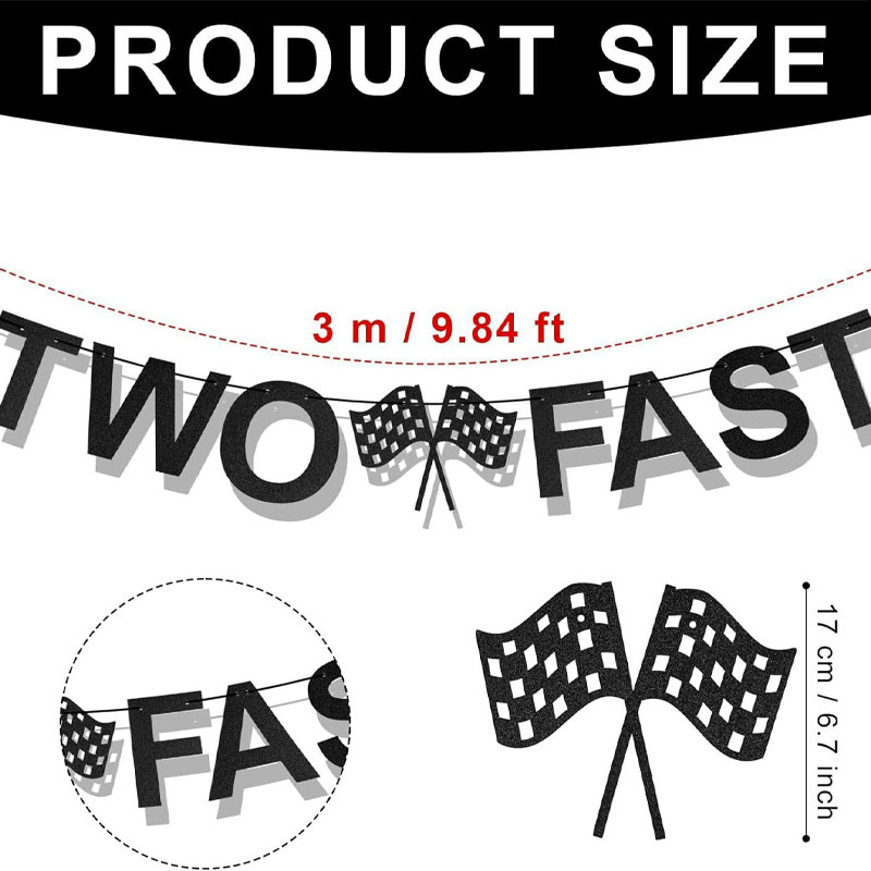 Two Fast Racing Birthday Banne - огляд і ціна Car Accessories Banner