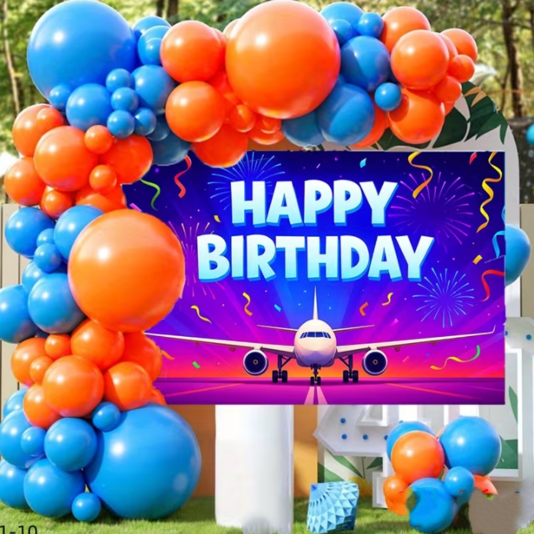 Airplane Theme Children Birthd - огляд і ціна Car Accessories Banner