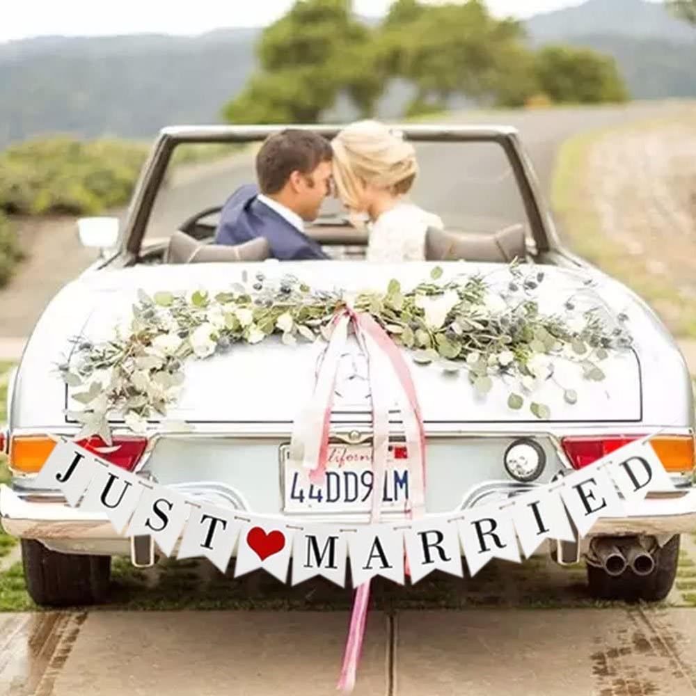 JUST MARRIED Wedding Banner Se - огляд і ціна Car Accessories Banner