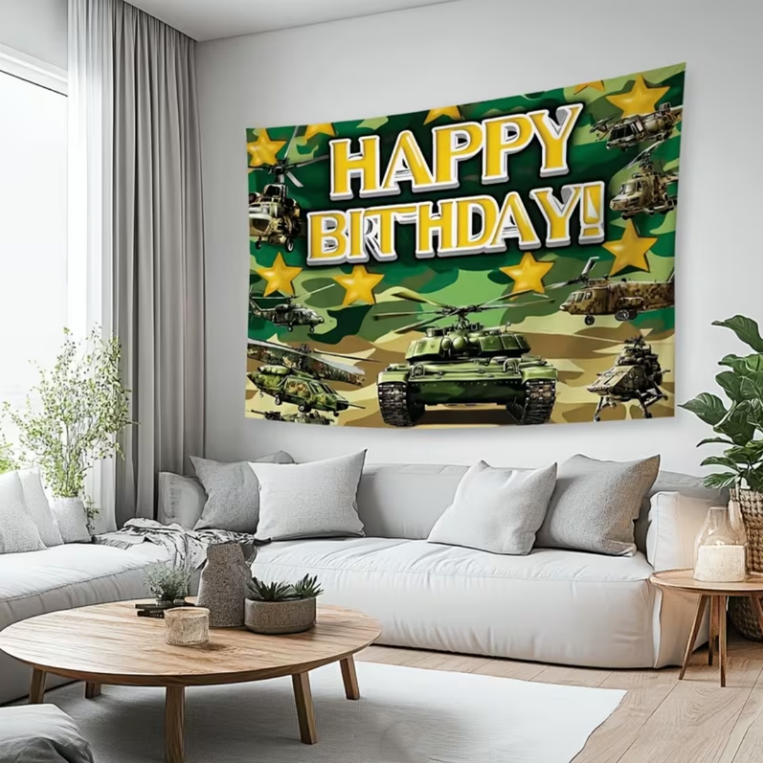 Military Army Theme Birthday P - огляд і ціна Car Accessories Banner