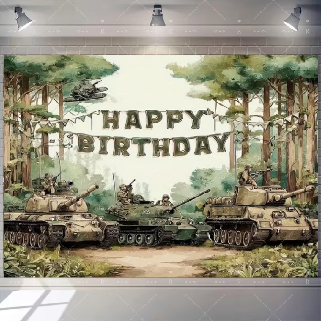 Military Army Theme Birthday P - огляд і ціна Car Accessories Banner