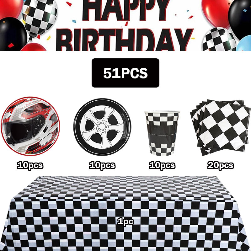 Happy Race Car Theme Birthday  - огляд і ціна Car Accessories Banner